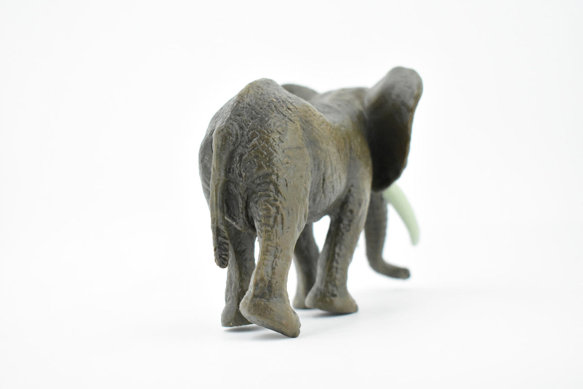 African Elephant, Bull, Loxodonta africana, Museum Quality, Hand Painted, Rubber Animal, Realistic Toy Figure, Model, Kids, Educational,  6 Inches. 