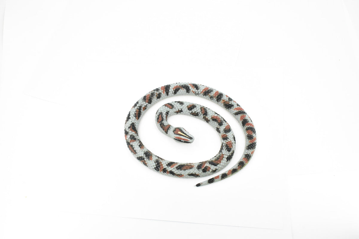 Rock Python Snake, Coiled, Rubber Reptile, Educational, Realistic, Hand Painted, Figure, Lifelike Model, Figurine, Replica, Gift,     26"      F4435 B307