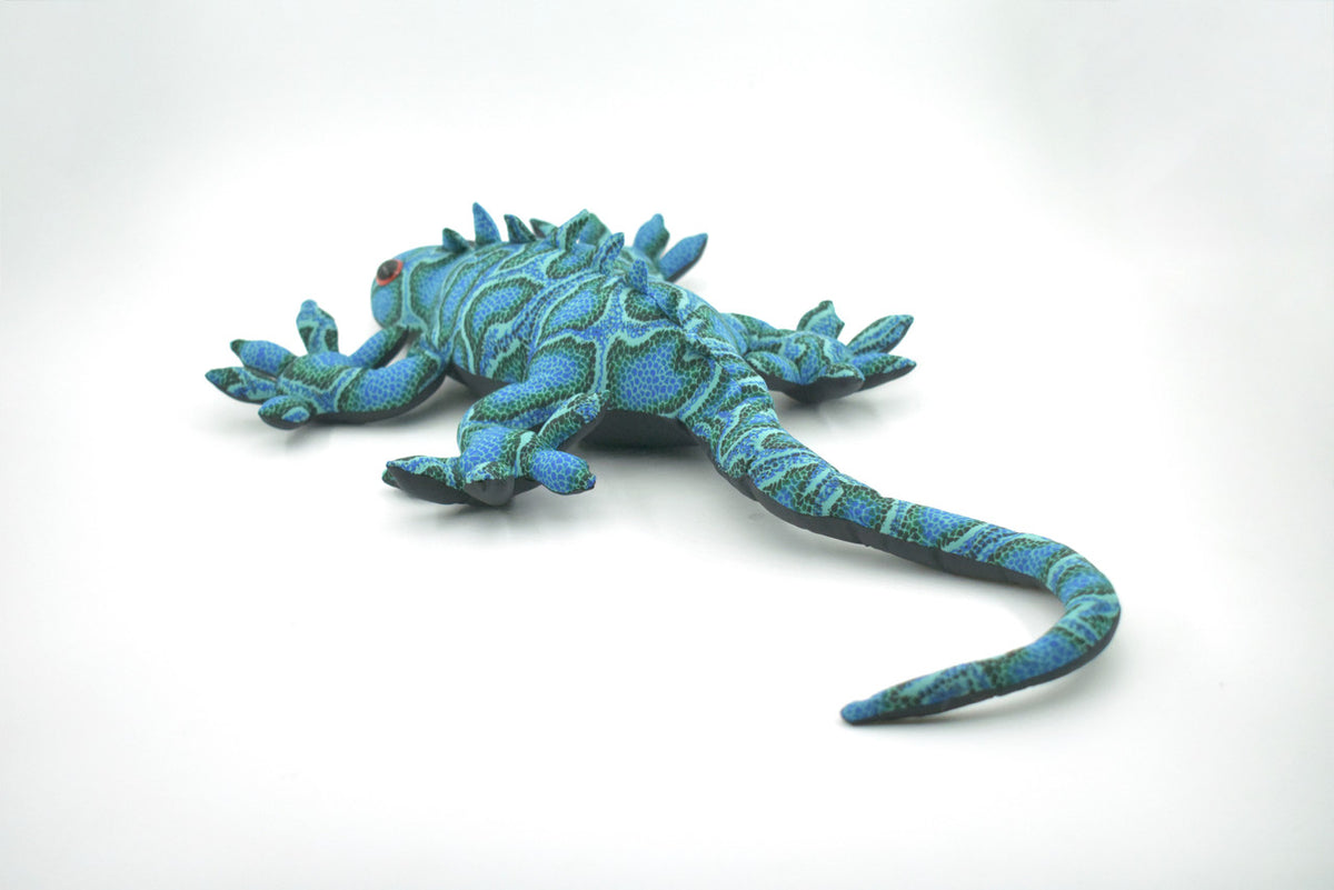 Lizard, Reptiles, Iguana, Blue, Hand Made, Thailand Sand Creatures, Toy, Paper Weight, Bean Bag, Cornhole, Game, Kids, Educational, Gift, 17", 2 lbs, TH62 BB107