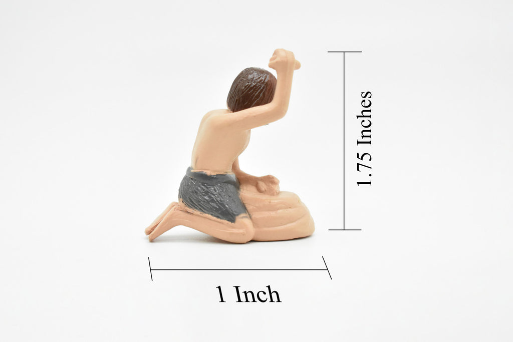 Prehistoric Man with Rock, Caveman, Very Nice Plastic Reproduction    1 3/4"    F4465 B222