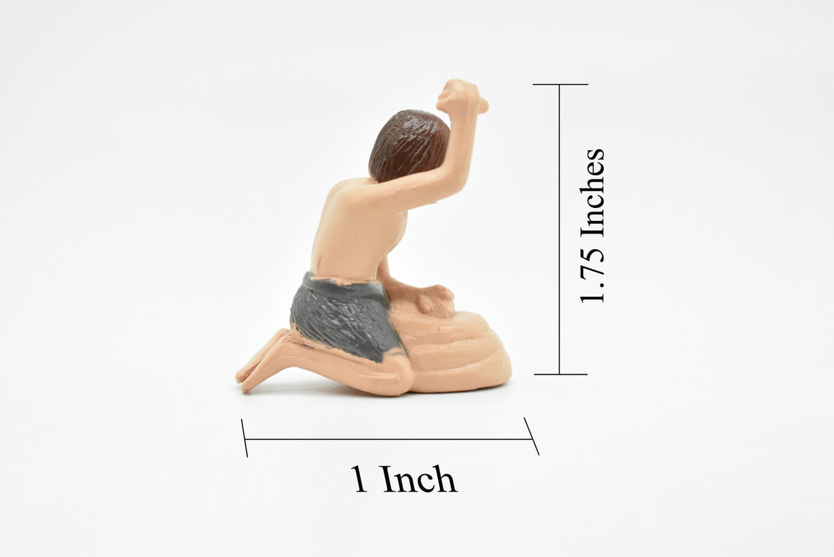 Prehistoric Man with Rock, Caveman, Very Nice Plastic Reproduction    1 3/4"    F4465 B222