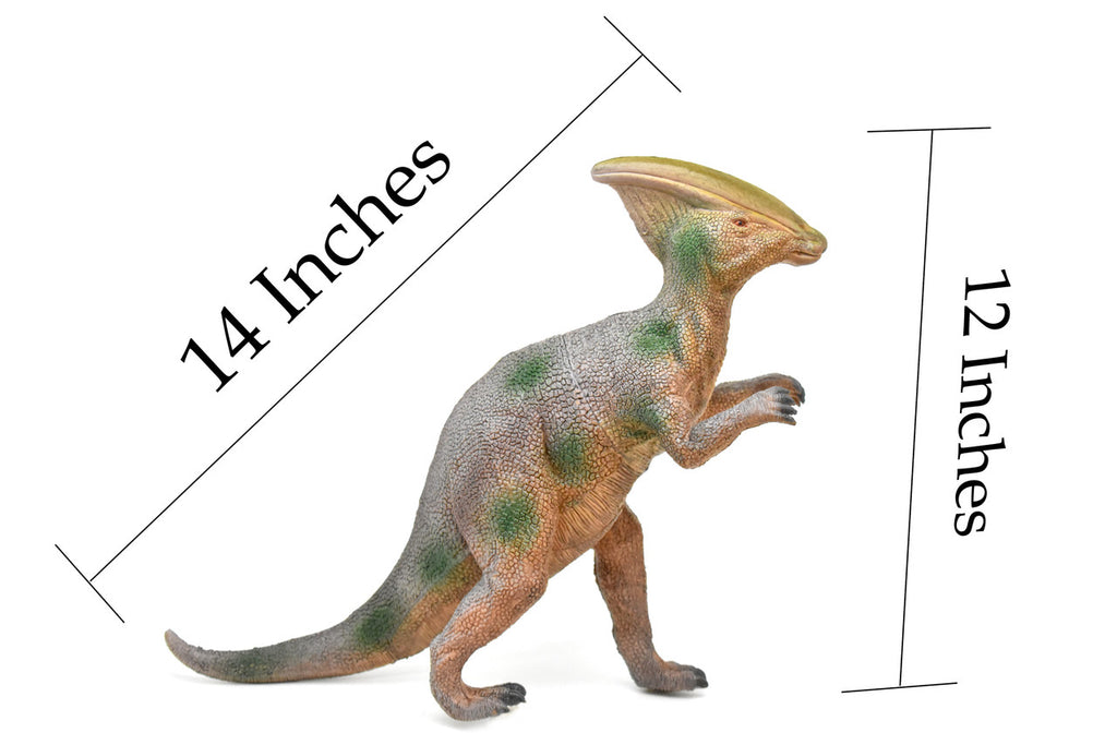 Parasaurolophus, Late Cretaceous, Dinosaur, Museum Quality, Realistic, Educational, Hand Painted, Lifelike Design, Diorama Model, Replica, Toy,  14 Inches 