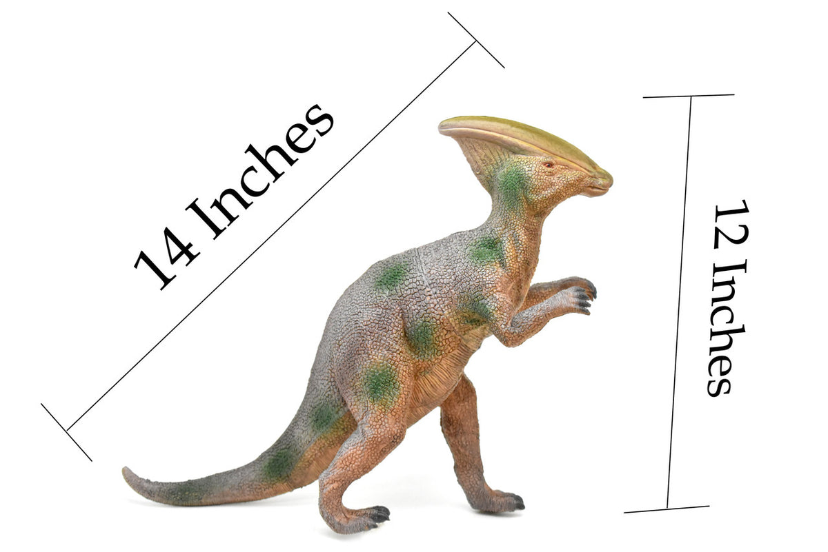 Parasaurolophus, Late Cretaceous, Dinosaur, Museum Quality, Realistic, Educational, Hand Painted, Lifelike Design, Diorama Model, Replica, Toy,  14 Inches 
