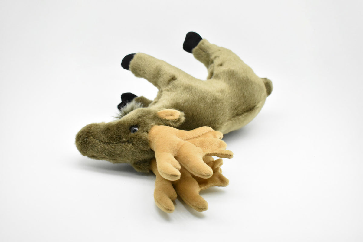 Moose Plush Toy, Realistic Stuffed Animal, Realistic, Soft Plush, Stuffed Moose, Educational, Toy, Kids, Realistic Figure, Lifelike Model, Replica, Gift,   11"  F4510 BB52