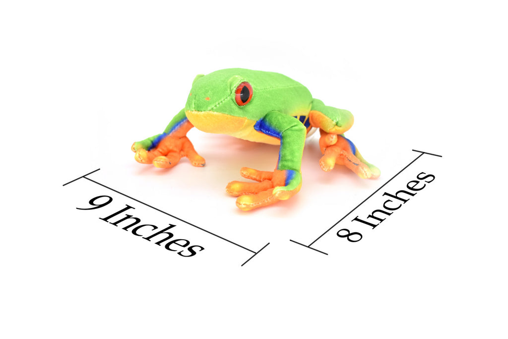 Frog, Red Eye Tree Frog, Stuffed Animal, Educational, Plush Realistic Figure, Lifelike Model, Replica, Gift,     9"     F059 BB5