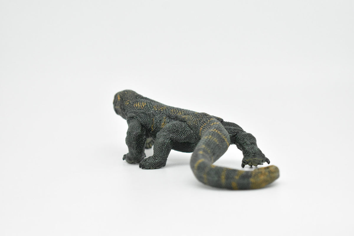 Komodo Dragon, Varanus komodoensis, Monitor Lizard, Museum Quality, Rubber, Reptile, Educational, Realistic, Hand Painted, Diorama Model, Toy,  6 Inches.