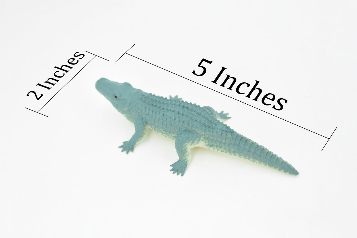 Alligator, Crocodile, Rubber Toy Reptile, Realistic Figure, Model, Replica, Kids, Educational, Gift,     5"     F420 B362