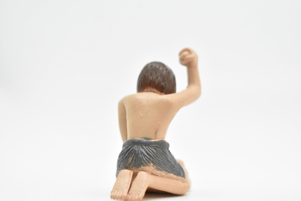 Prehistoric Man with Rock, Caveman, Very Nice Plastic Reproduction    1 3/4"    F4465 B222