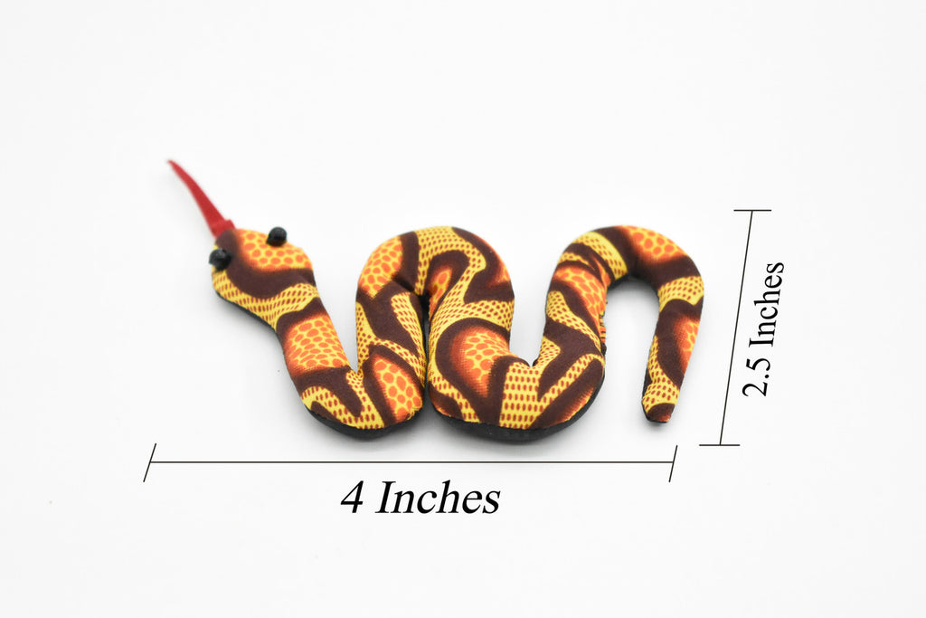 Snake, Reptiles, Orange, HandMade In Thailand, Sand Creatures, Paper Weight, Bean Bag, Cornhole, Game, Toy, Kids, Educational,  4 Inches.