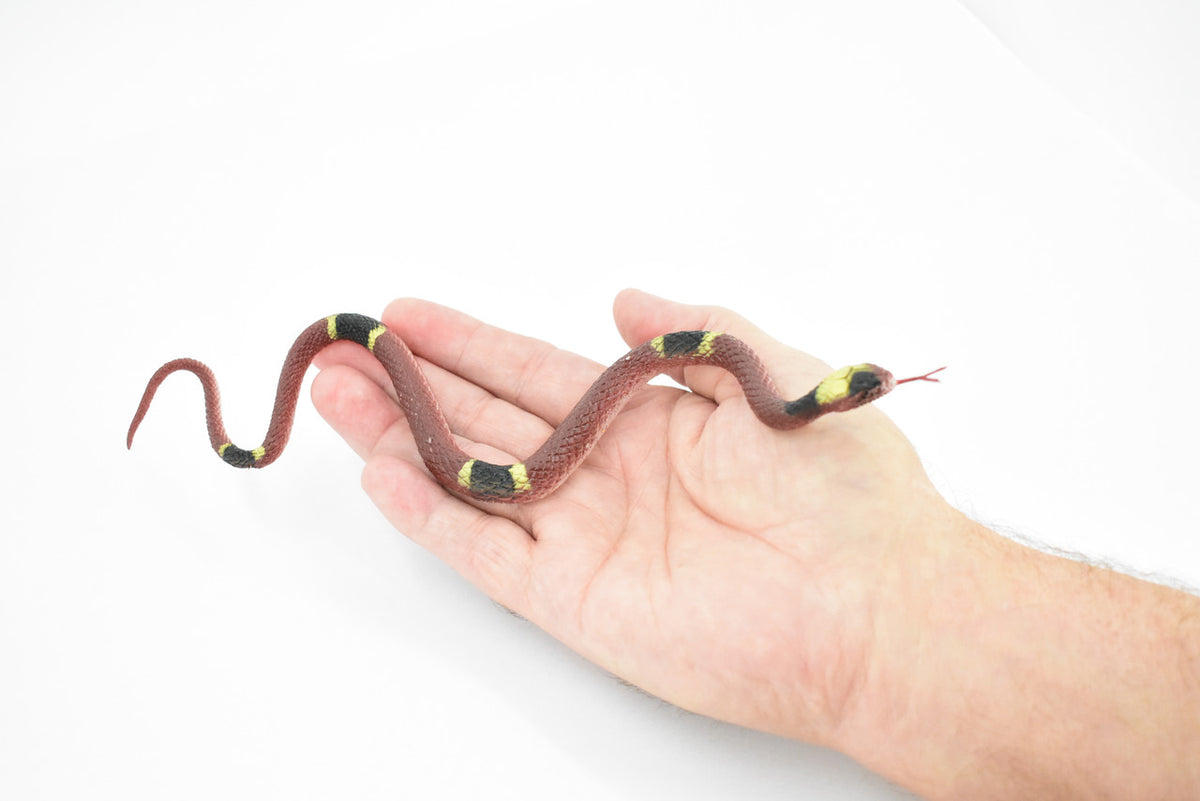 Snake, Red Spitting Cobra, Rubber Reptile, Educational, Realistic Hand Painted, Figure, Lifelike Model, Figurine, Replica, Gift,      10"       F2086 B142