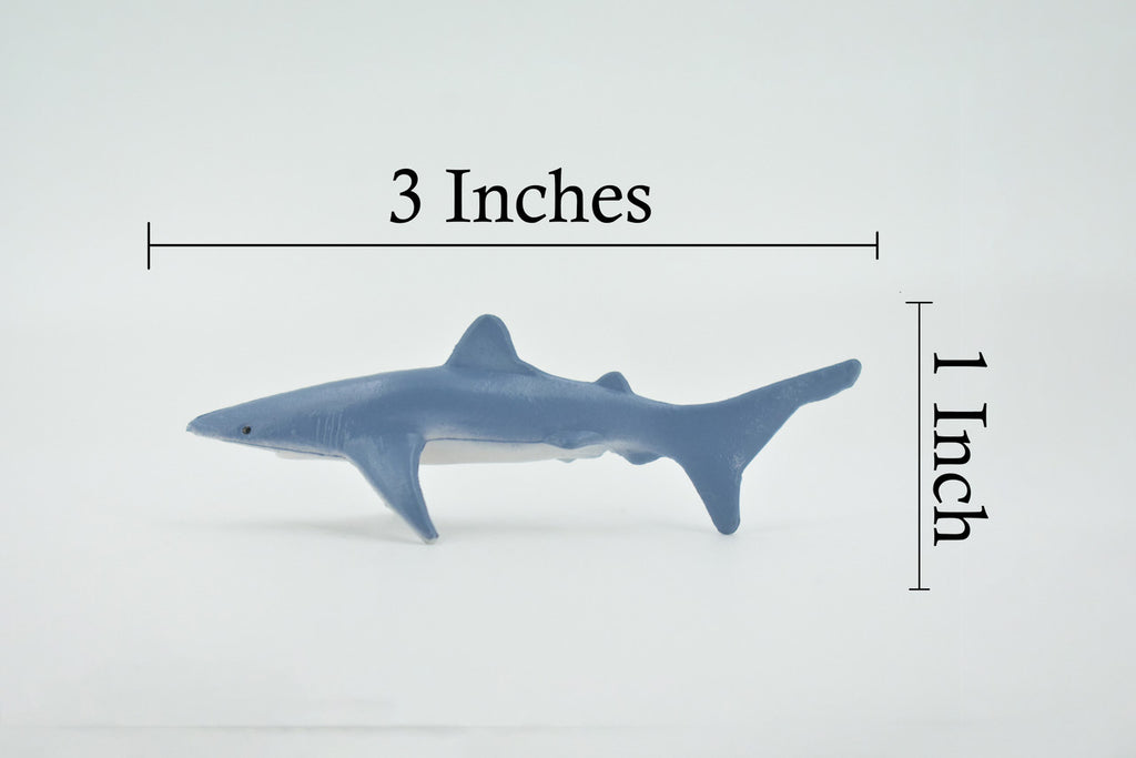 Shark, Blue Shark, High Quality, Hand Painted, Rubber, Requiem Shark,  Realistic, Figure, Model, Replica, Toy, Kids, Educational, Gift,     3"   CH564 BB162