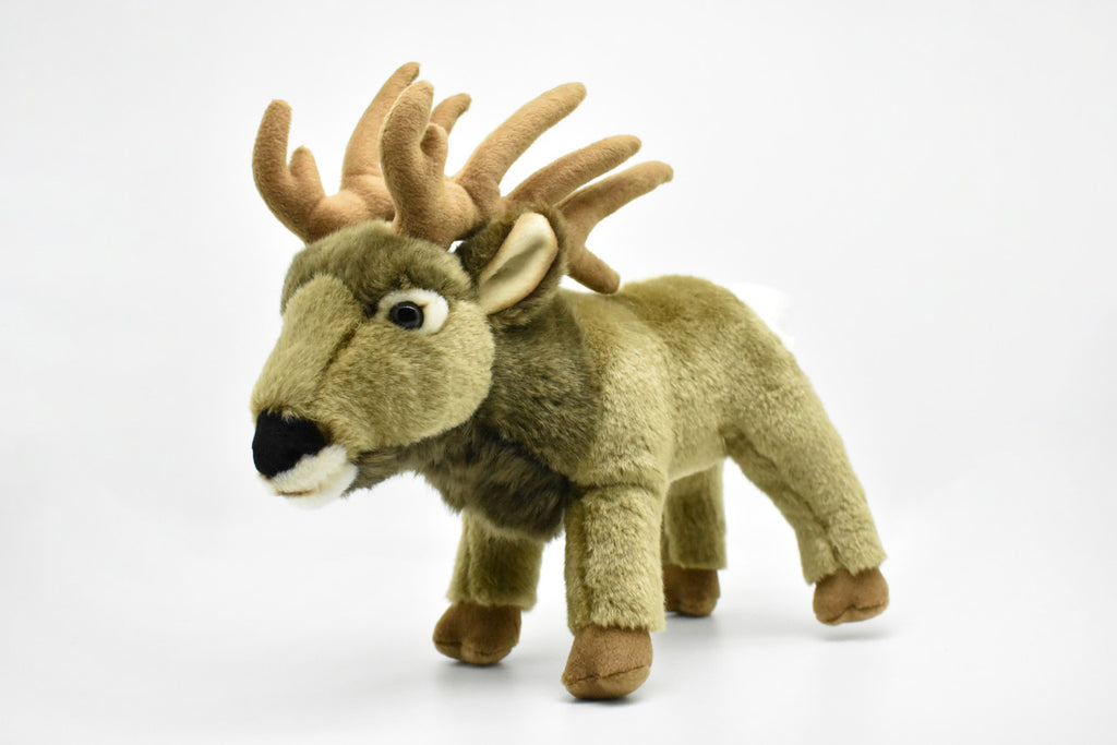 Elk Plush Toy, Realistic Stuffed Animal, Wapiti, Lifelike, Stuffed Elk, Soft, Toy, Educational, Kids, Gift     12"    F4501 BB51