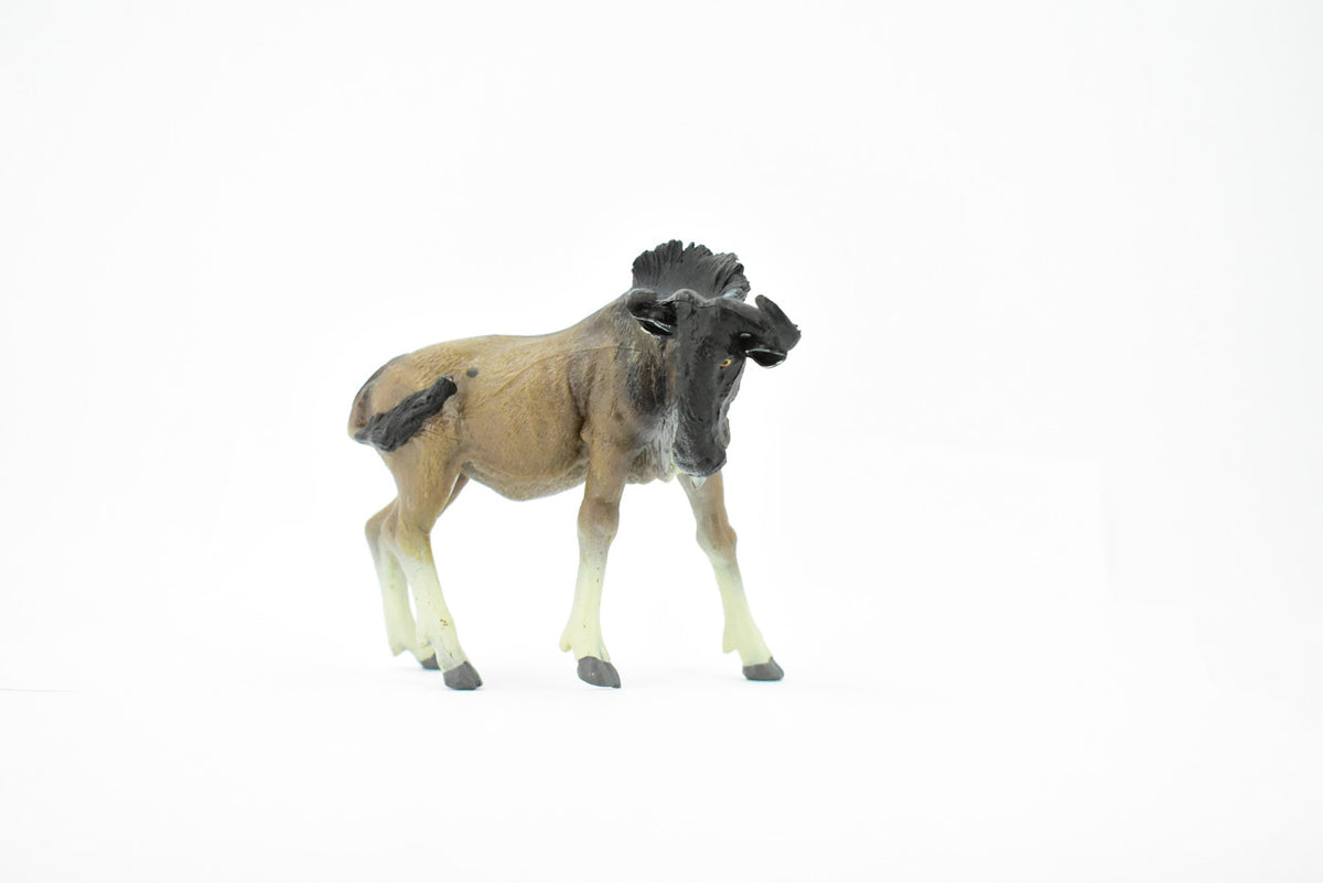 Wildebeest, Antelopes, Gnu, Museum Quality, Hand Painted, Educational, Rubber Animal, Realistic Toy Figure, Diorama Model, Kids, Gift,     4 1/2 Inches.    CH194 BB116