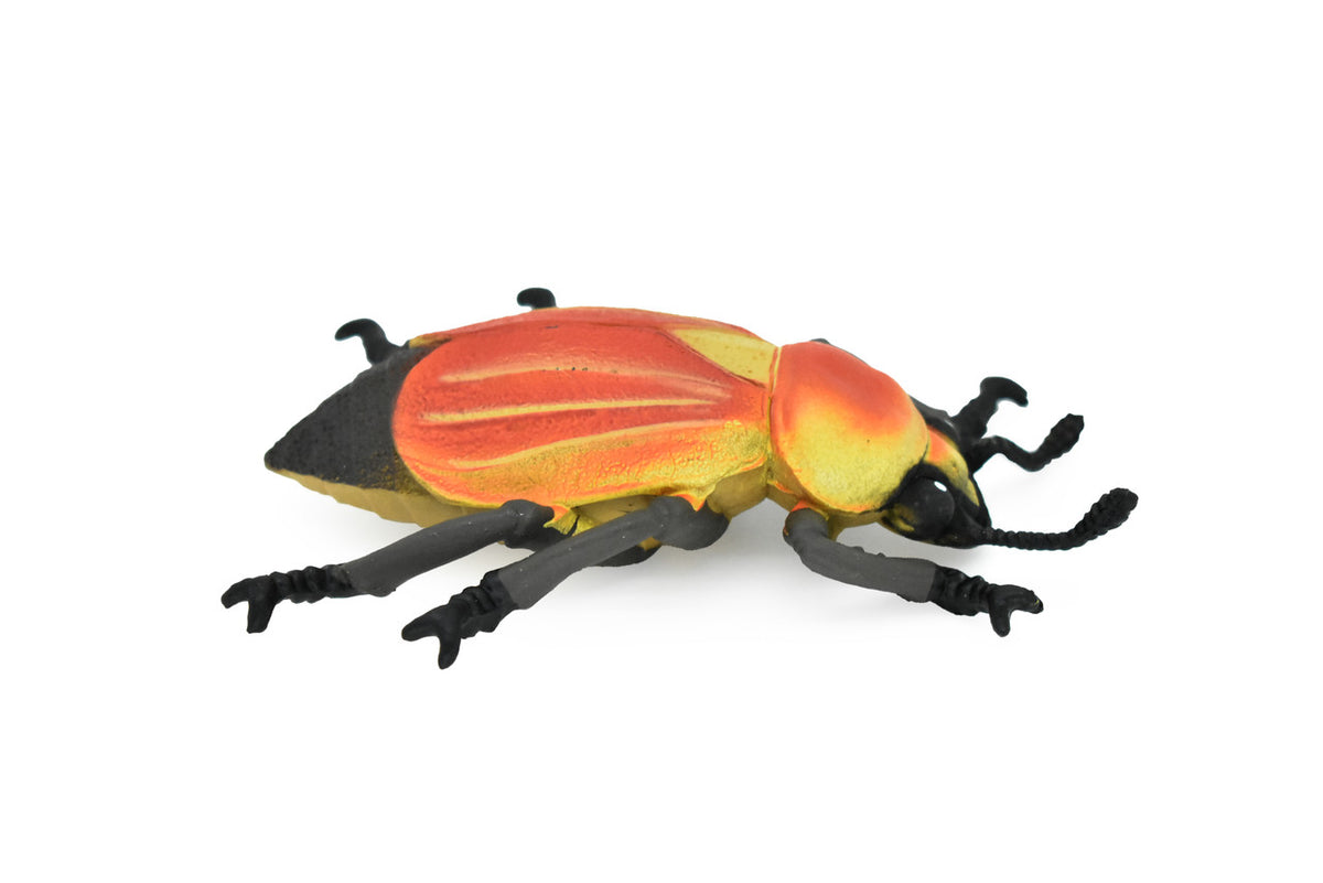 Beetle, June Bug, Red and Yellow, Very Nice Rubber Replica   5"  -   F2067 B133
