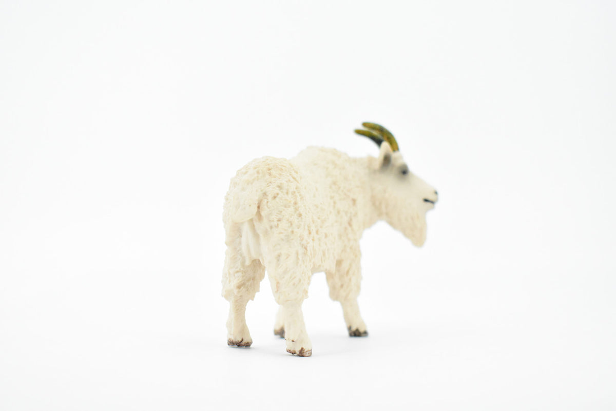 Mountain Goat, Rocky Mountain goat, Museum Quality, Hand Painted, Rubber Animal, Toy, Figure, Model, Kids, Educational,  4 Inches. 