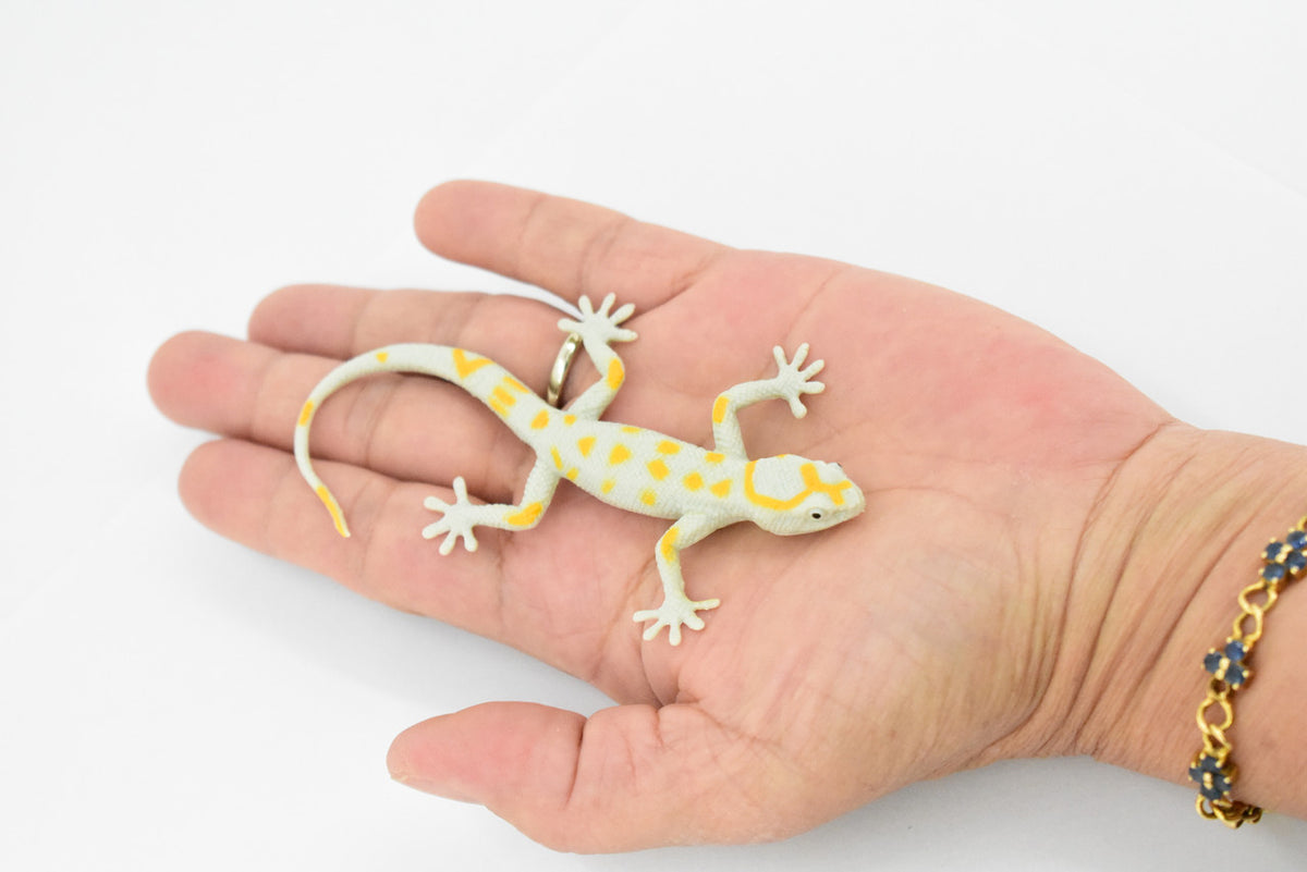 Gecko, Leaf-Toed Gecko, Lizard, Reptile, Rubber Toy, Realistic, Rainforest, Figure, Model, Replica, Kids, Educational, Gift,       4.1/2"     F6100 B381