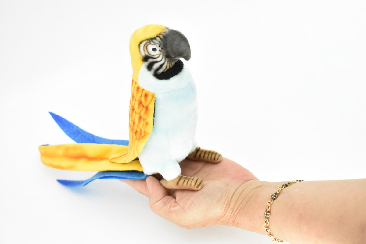 Parrot, Yellow Wings / Blue Body, Very Nice Plush Bird   14"    F1230 B86