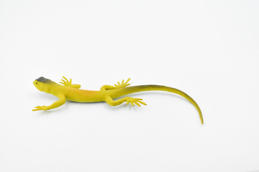 Lizard, Desert Lizard, Yellow with Black, Rubber, Reptile Toy, Realistic Figure, Model, Replica, Kids, Educational, Gift,       4 1/2"      F6105 B381