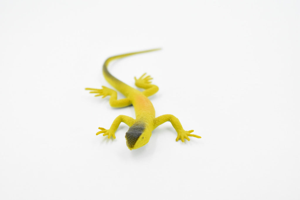 Lizard, Desert Lizard, Yellow with Black, Rubber, Reptile Toy, Realistic Figure, Model, Replica, Kids, Educational, Gift,       4 1/2"      F6105 B381