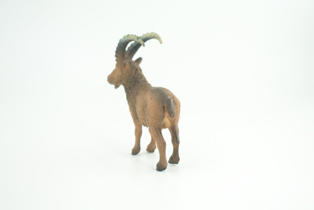 Alpine ibex Mountain Goat, Hand Painted, Museum Quality, Educational, Rubber Animal, Very Realistic Goat, Diorama, Toy, Kids, Gift,   3 1/2 Inches.  CH856 BB198