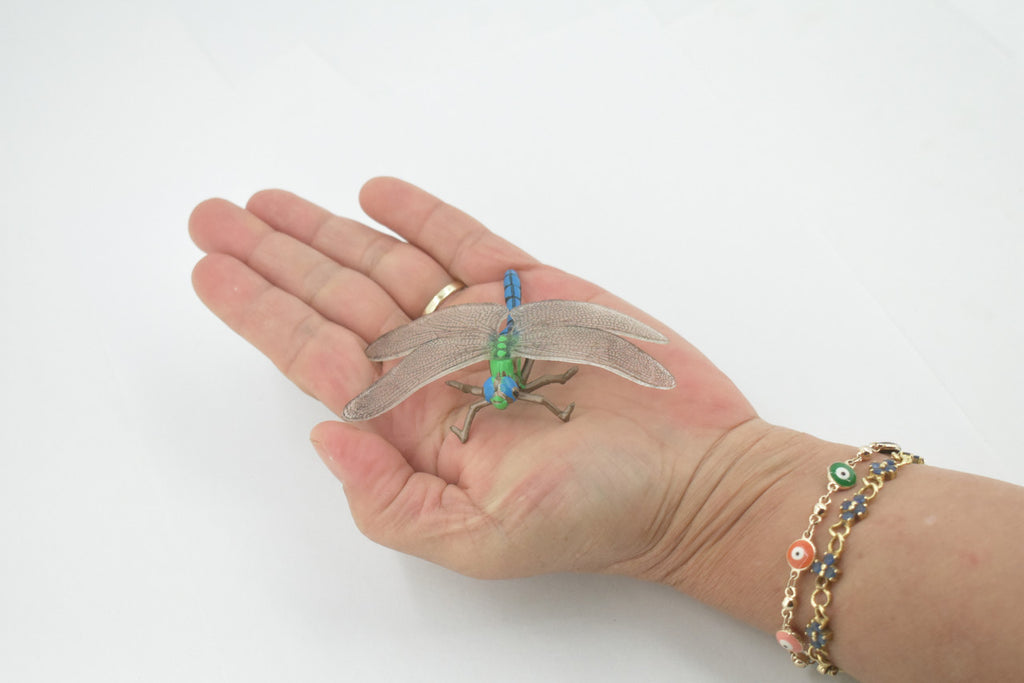 Dragonfly, Damselfly, Bluetail, Museum Quality, Hand Painted, Rubber Insect, Realistic, Figure, Model, Replica, Toy, Kids, Educational, Gift,    3 1/2"     CH517 BB157