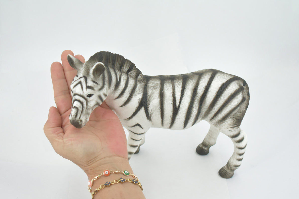 Zebra, Very Large, Soft Rubber Animal, Educational, Toy, Kids, Realistic Figure, Lifelike Model, Figurine, Replica, Gift