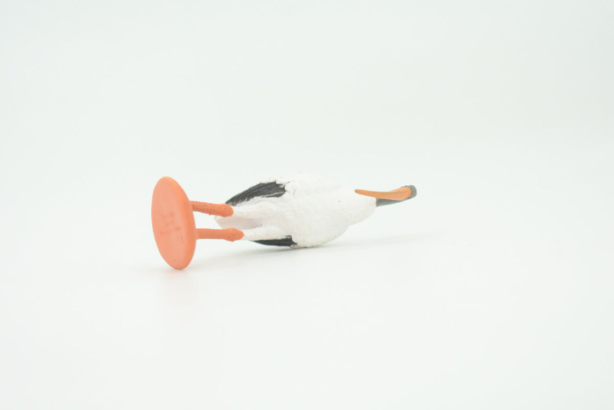 Stork, Ciconia ciconia, Wood Stork, Hand Painted, Educational, Rubber Bird, Realistic Figure, Lifelike, Gift,    2"    SF44 B15