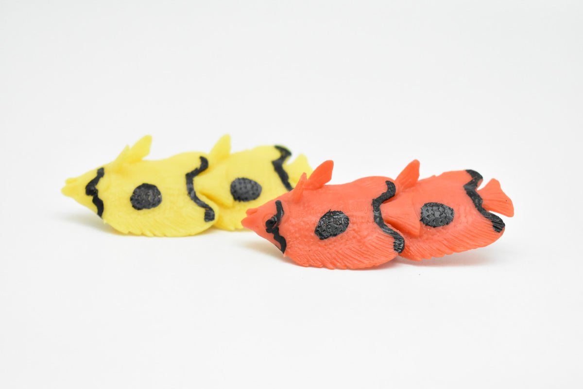 Tropical Fish Toy, Set of 2, Model, Figure, Figurine, Very Nice Quality Rubber Replica, Hand Painted     2"    CWG216 BB46