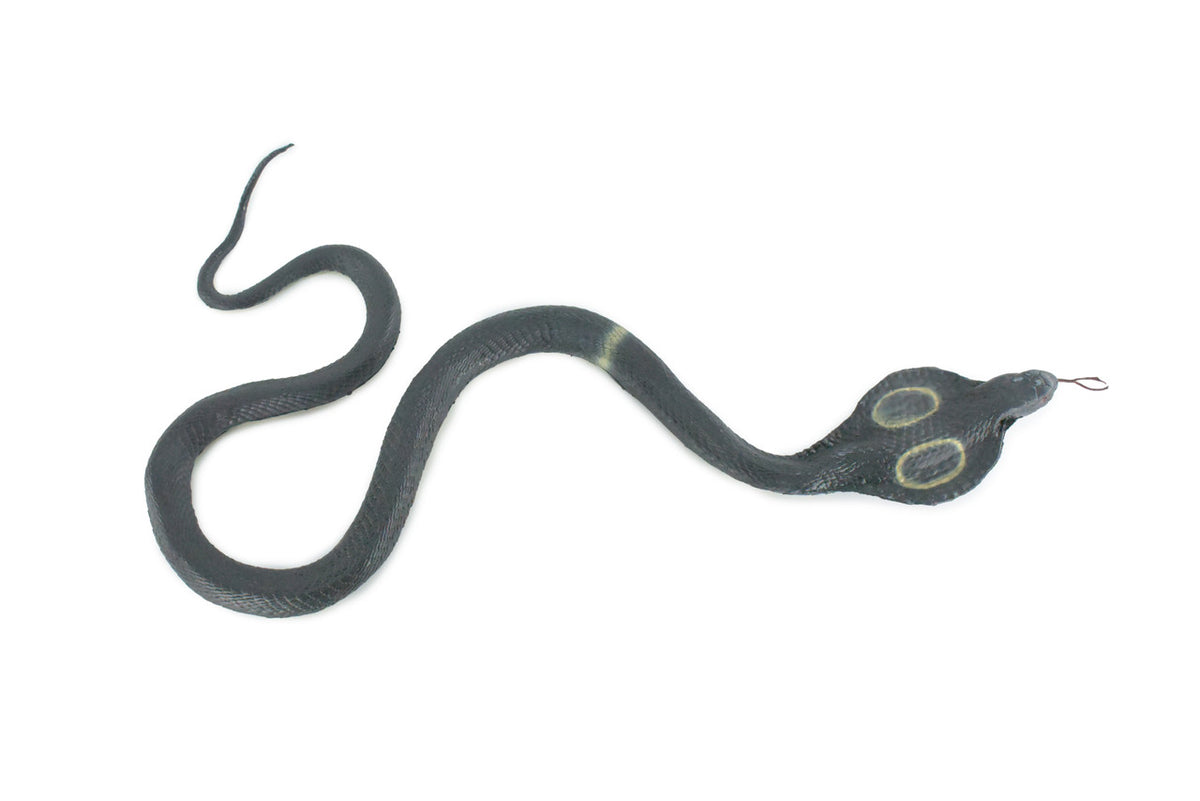 King Cobra, High Quality, Hand Painted, Hard Rubber Snake, Realistic Reptile, Toy Figure, Model, Replica, Kids, Educational, Gift, 16" 