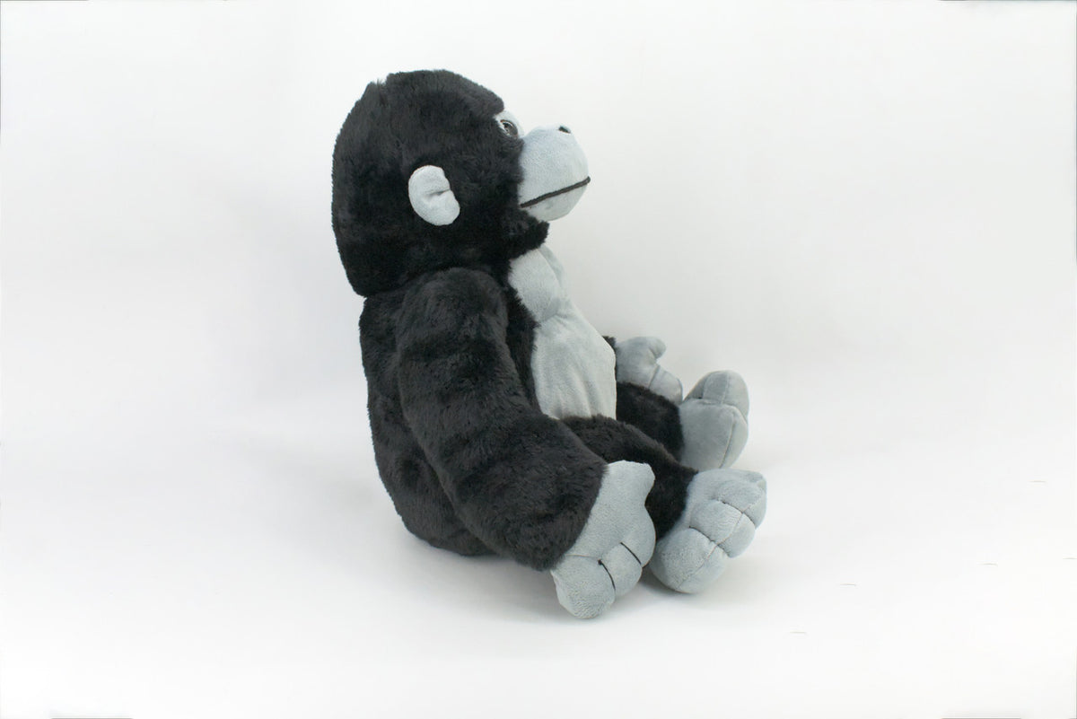 Gorilla, Black, High Quality, Realistic Stuffed Animal, Primate, Plush Toy, Lifelike Model, Soft, Kids, Educational, Gift,      15 Inches     CA01 BB318
