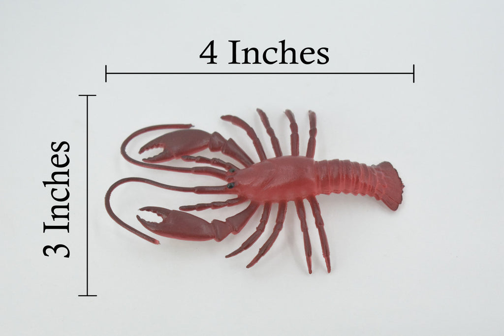 Lobster, Crayfish, Crawdad Design, Red, Museum Quality, Rubber Crustaceans, Educational, Figure, Lifelike, Model, Replica, Gift,     4"     F0023 B22