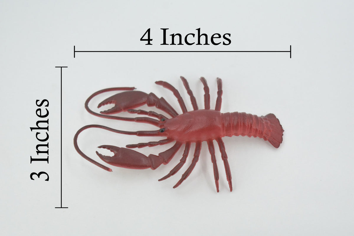 Lobster, Crayfish, Crawdad Design, Red, Museum Quality, Rubber Crustaceans, Educational, Figure, Lifelike, Model, Replica, Gift,     4"     F0023 B22