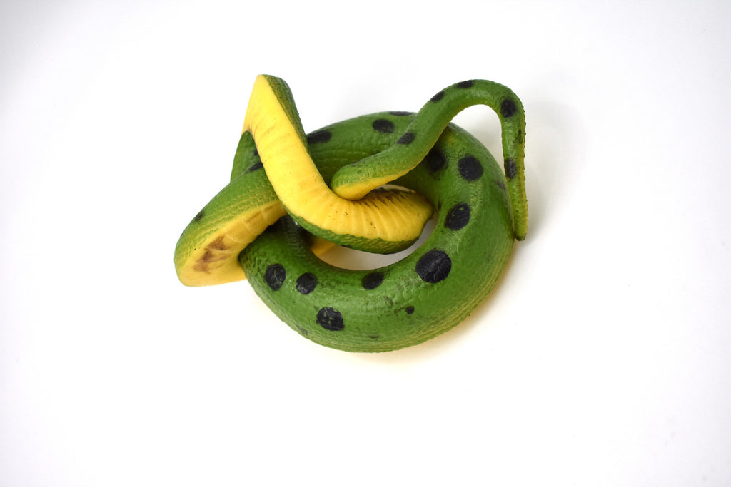 Green Anaconda, Snake, Rubber Reptile, Educational, Realistic, Hand Painted, Figure, Lifelike Model, Figurine, Replica, Toys, Gift,     10 Inches.    CWG45 B181