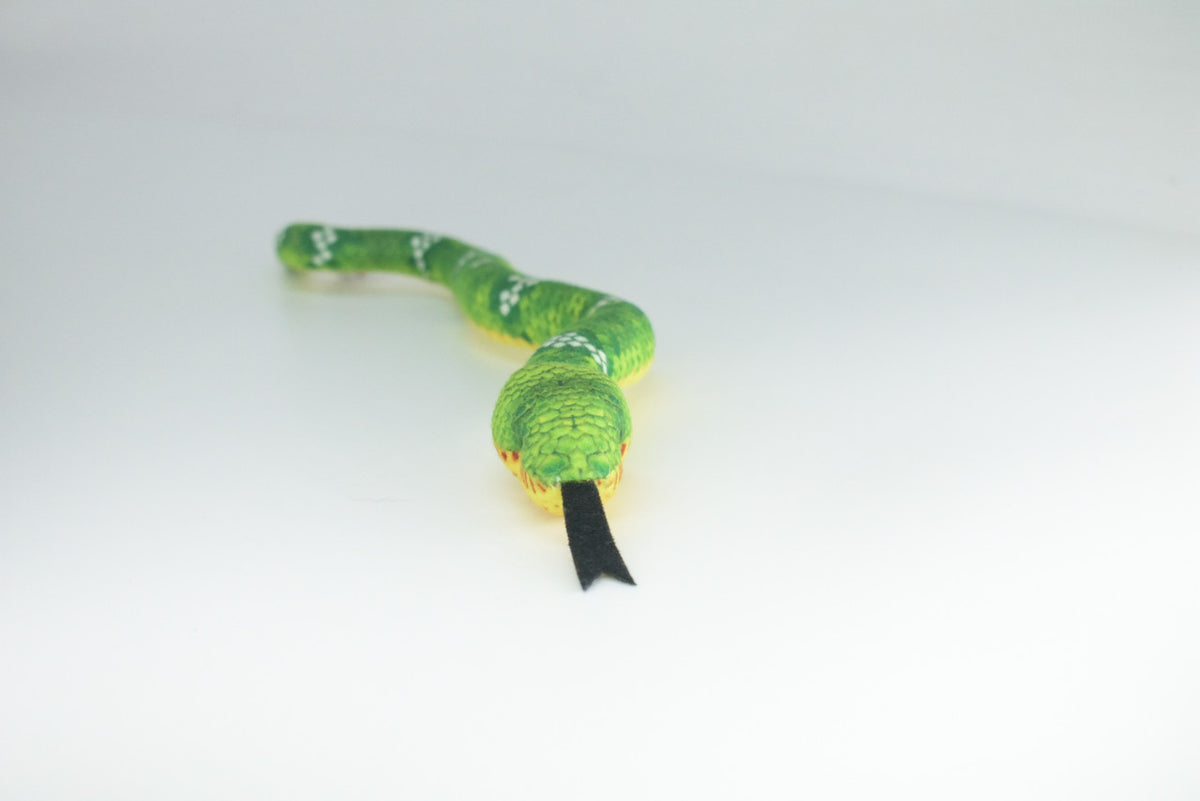 Emerald Tree Boa, Very Nice Plush Snake, Stuffed Reptile, Educational, Realistic Figure, Lifelike Model, Replica, Gift ,   12"   WR08 B306