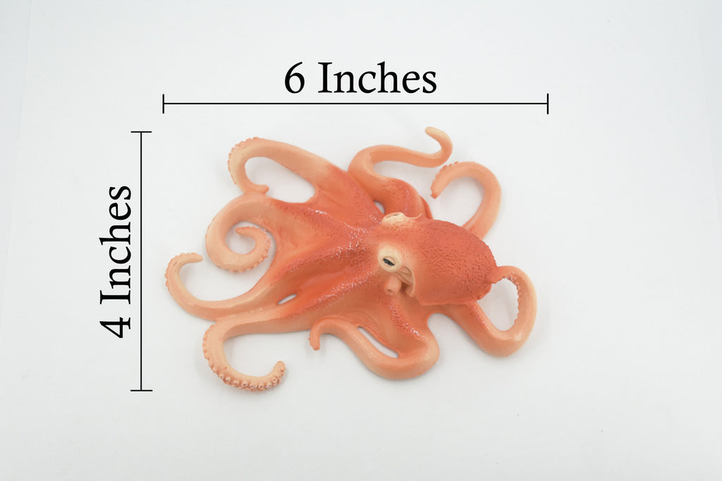 Octopus, Octopuses, Museum Quality, Rubber, Octopodes, Educational, Realistic Hand Painted, Figure, Lifelike Figurine, Replica, Gift,    6"     M040 B637