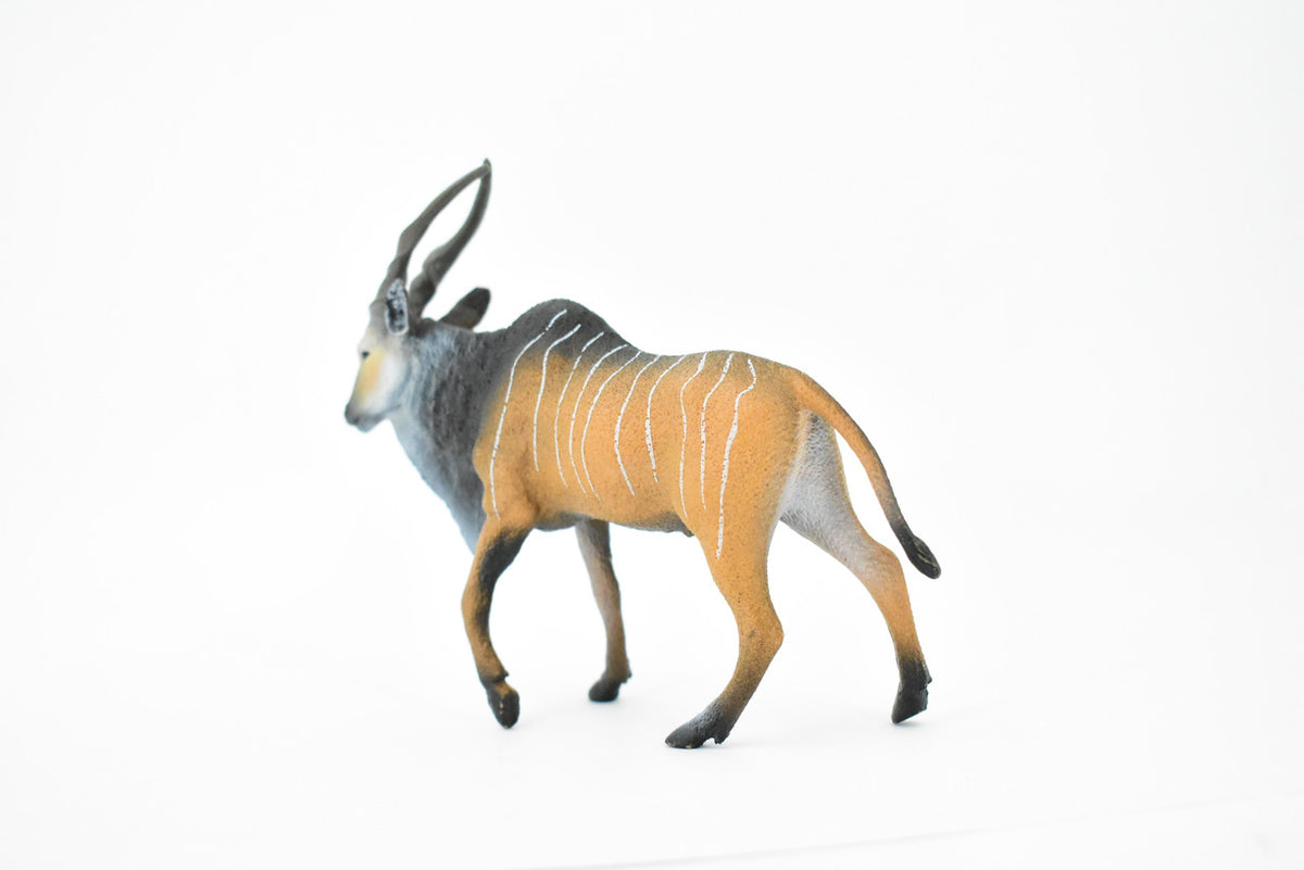 Eland Antelope, Taurotragus oryx, Museum Quality, Hand Painted, Rubber Animal, Realistic Toy Figure, Model, Replica, Kids, Educational, 6 Inches.