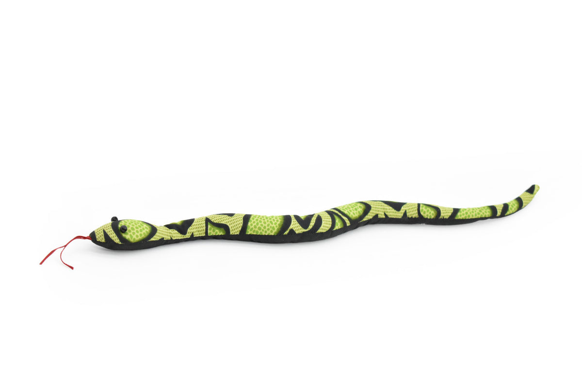 Snake, Reptiles, Green, Hand Made In Thailand, Sand Creatures, Paper Weight, Bean Bag, Cornhole, Game, Toy, Kids, Educational, 12 Inches Long.
