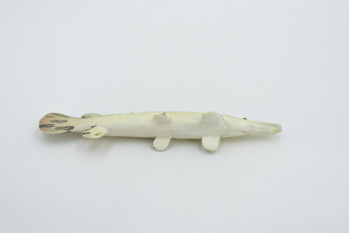 Fish, Alligator Gar, Freshwater, High Quality, Rubber Fish, Hand Painted, Realistic, Figure, Model, Replica, Toy, Kids, Educational, Gift,      3 1/2"       F3446 B88