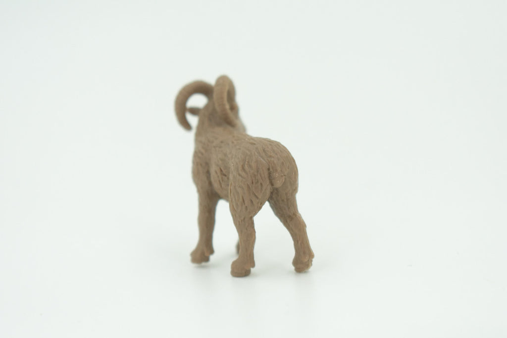 Bighorn Sheep, Very Nice Rubber Animal, Educational, Hand Painted, Realistic Figure, Lifelike Mountain Sheep Design, Toy, Kids, Gift,    1 3/4"     F3535 B138