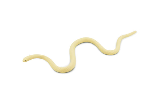 Albino Texas Rat Snake, Rubber Reptile, Educational, Realistic Hand Painted, Figure, Lifelike Model, Figurine, Replica, Gift,       5 1/2"