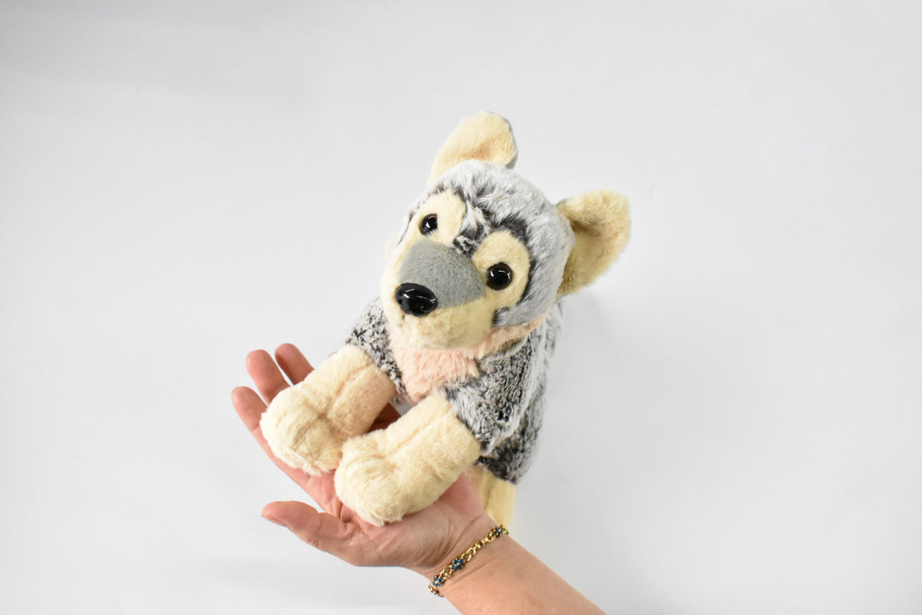 Wolf, Sitting, Timber, Gray, Realistic Cute Stuffed Animal Plush Toy Kids Educational Gift       15"    C011 BB102