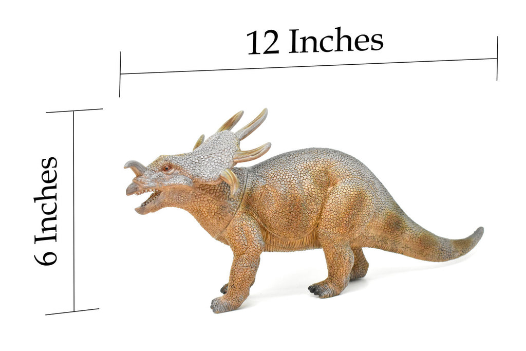 Styracosaurus, Dinosaur, Late Cretaceous period, Museum Quality, Realistic, Educational, Hand Painted, Lifelike Design, Diorama Model, Replica, Toy,  12 Inches 