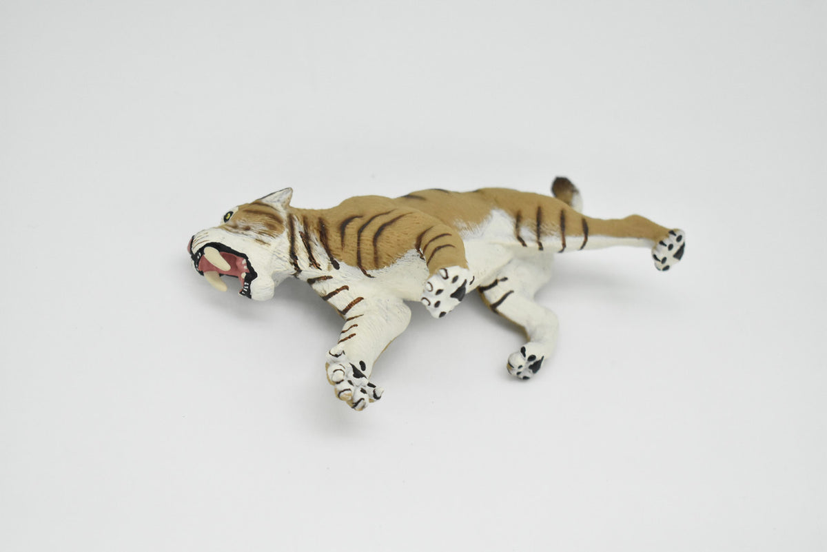 Saber-toothed Cat, Smilodon, Museum Quality Plastic Reproduction, Hand Painted    4 1/2"   F7057-B224
