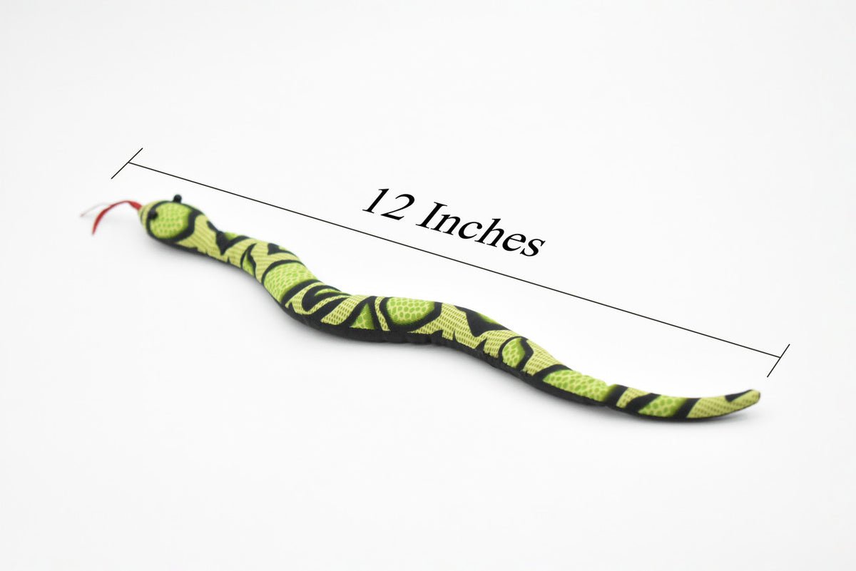 Snake, Reptiles, Green, Hand Made In Thailand, Sand Creatures, Paper Weight, Bean Bag, Cornhole, Game, Toy, Kids, Educational, 12 Inches Long.