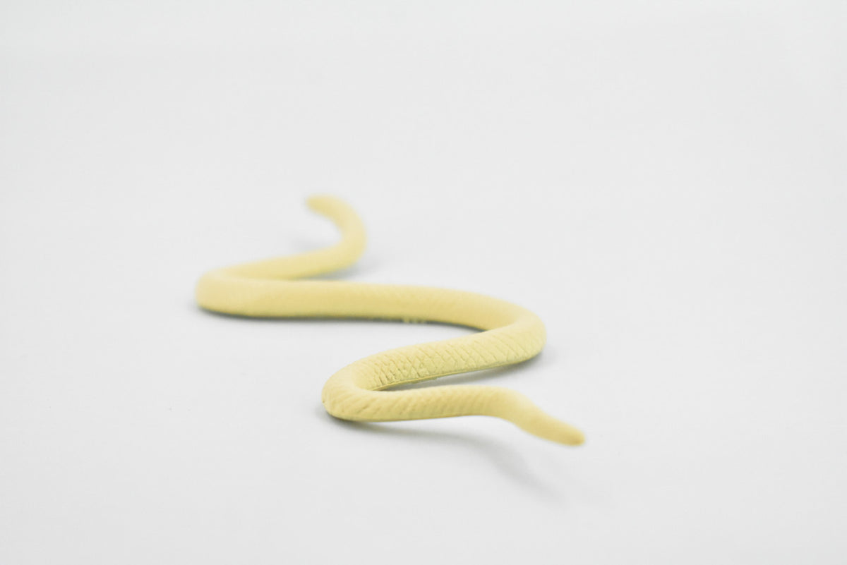 Albino Texas Rat Snake, Rubber Reptile, Educational, Realistic Hand Painted, Figure, Lifelike Model, Figurine, Replica, Gift,       5 1/2"