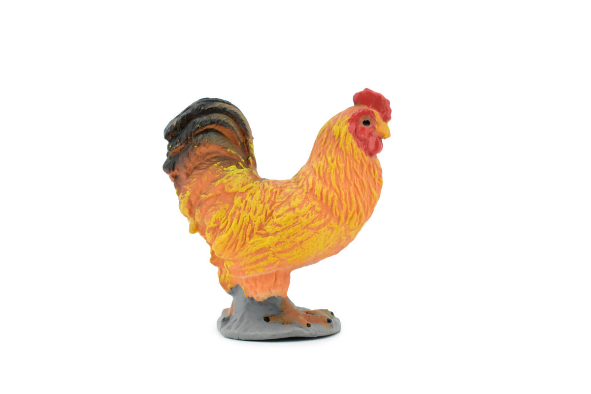 Rooster, Cock, Chicken, Museum Quality, Educational, Hand Painted, Rubber Bird, Realistic Toy Figure, Diorama Model, Replica, Kids,  2 Inches.