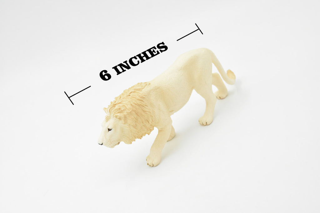Lion, White,  Museum Quality  Plastic Replica 6"   M085-B605