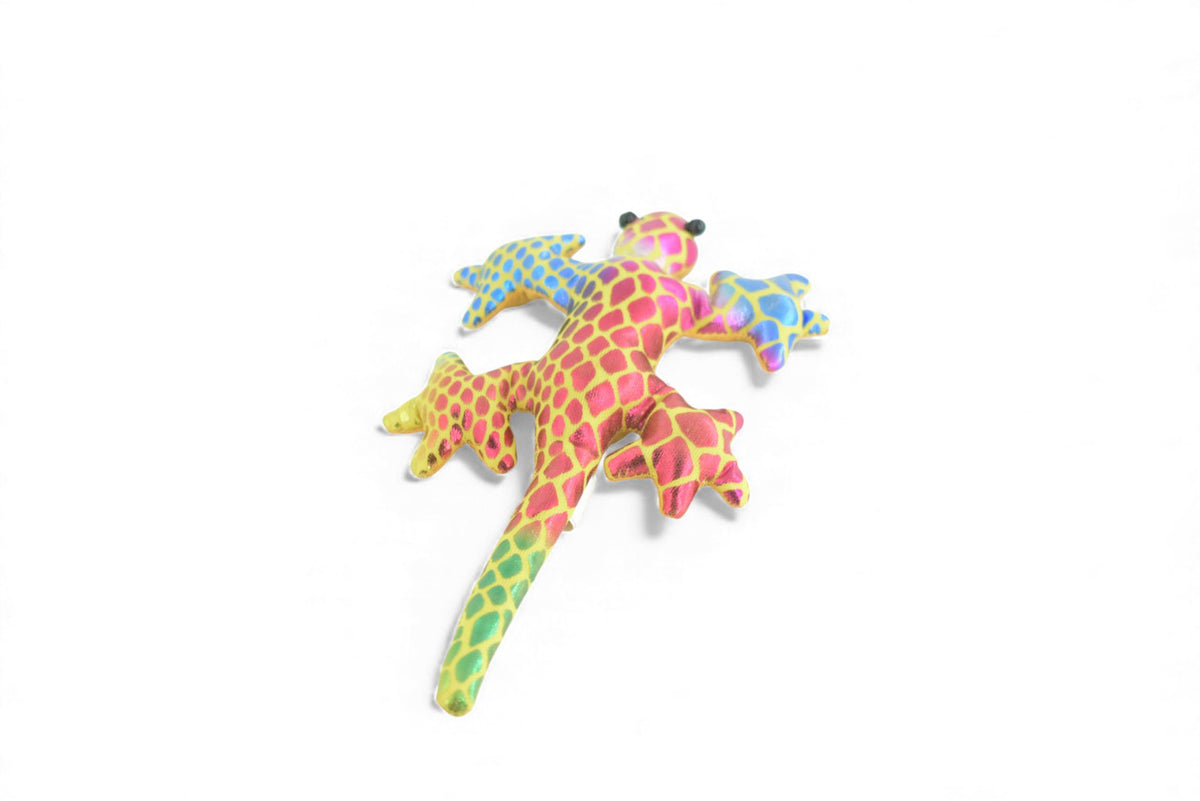 Gecko, Lizard, Reptiles, Yellow and Purple, Hand Made In Thailand, Sand Creatures, Paper Weight, Bean Bag, Cornhole, Game, Toy, Kids, Educational, Gift,  5  Inches. TH73 BB301    Colors May Vary