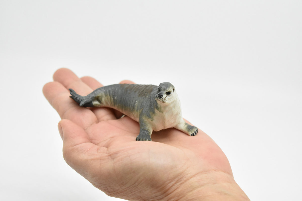Grey Seal, Museum Quality, Realistic, Plastic, Animal Design, Educational, Hand Painted, Figure, Lifelike, Model, Replica, Gift   4 Inches 