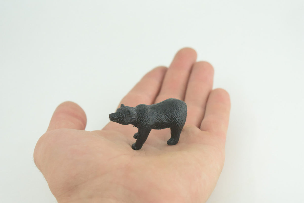 Black Bear, Very Nice Rubber Animal, Educational, Hand Painted, Realistic Figure, Lifelike Design, Toy, Kids, Gift, 2 1/4 Inches. F3545 B17